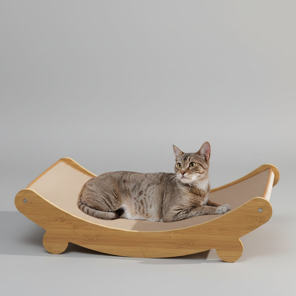Space-Saving Wooden Cat Scratcher Tower for Cats-2