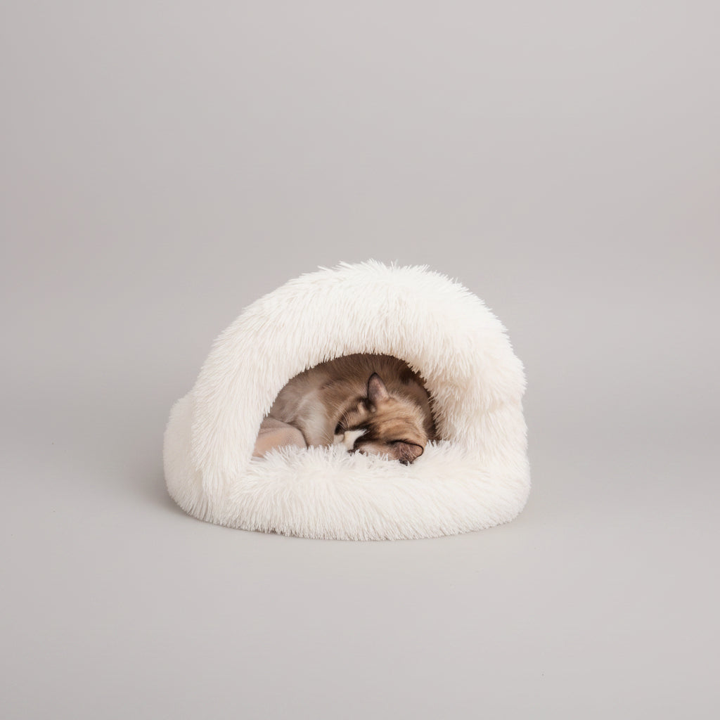 Warm Plush Cat Nest Bed for Winter Comfort-3