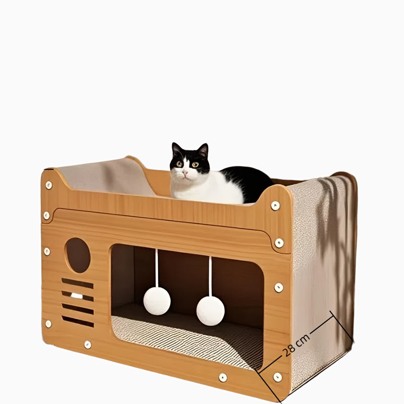 2-in-1 Wall-Mounted Cat Bed and Scratching Post with Ventilation Slots-4