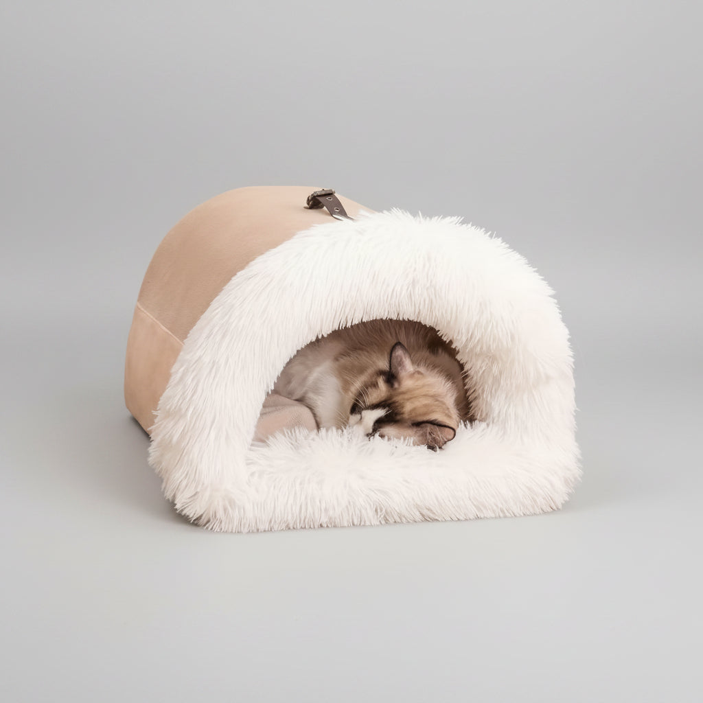 Warm Plush Cat Nest Bed for Winter Comfort-2