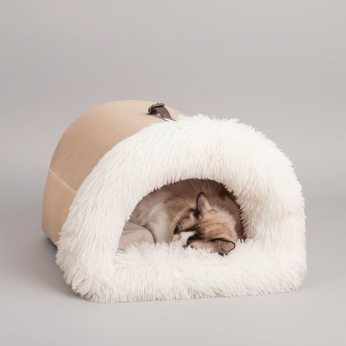 Warm Plush Cat Nest Bed for Winter Comfort-1